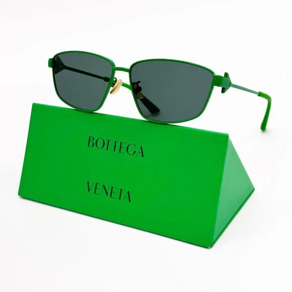 NEW BOTTEGA VENETA SUNGLASSES BV1185S 004 AVIATOR GREEN  display picture 1